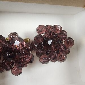 Elegant Purple Cluster Earrings